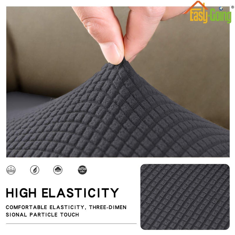Easy-Going Stretch Cushion Cover Sofa Cushion Furniture Protector Sofa Seat Sofa slipcover Sofa Cover Soft Flexibility with Elastic Bottom(Sofa Cushion, Dark Gray) - Image 4